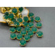 Матовые шатоны ss39 Emerald Matt оправа золото