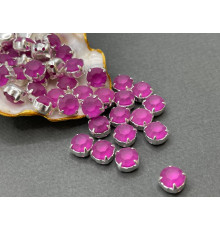 Матовые шатоны ss39 Fuchsia Matt оправа серебро