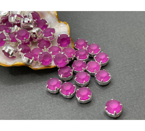 Матовые шатоны ss39 Fuchsia Matt оправа серебро
