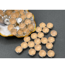 Матовые шатоны ss39 Light Peach Matt оправа серебро