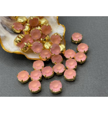 Матовые шатоны ss39 Light Rose Matt оправа золото