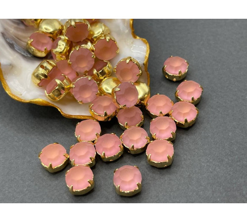 Матовые шатоны ss39 Light Rose Matt оправа золото