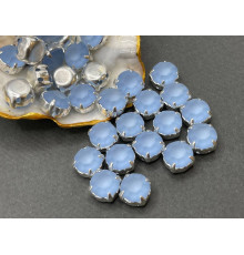 Матовые шатоны ss39 Light Sapphire Matt оправа серебро