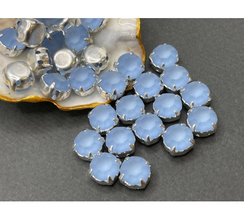 Матовые шатоны ss39 Light Sapphire Matt оправа серебро