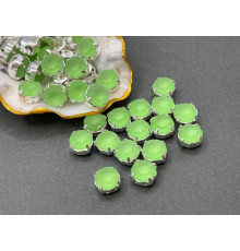 Матовые шатоны ss39 Peridot Matt оправа серебро