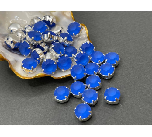 Матовые шатоны ss39 Sapphire Matt оправа серебро