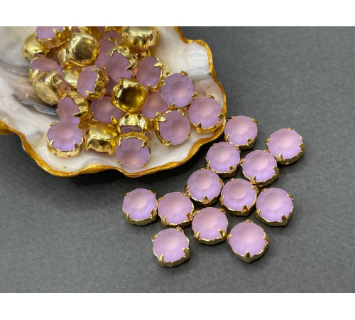 Матовые шатоны ss39 Violet Matt оправа золото