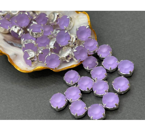 Матовые шатоны ss39 Violet Matt оправа серебро